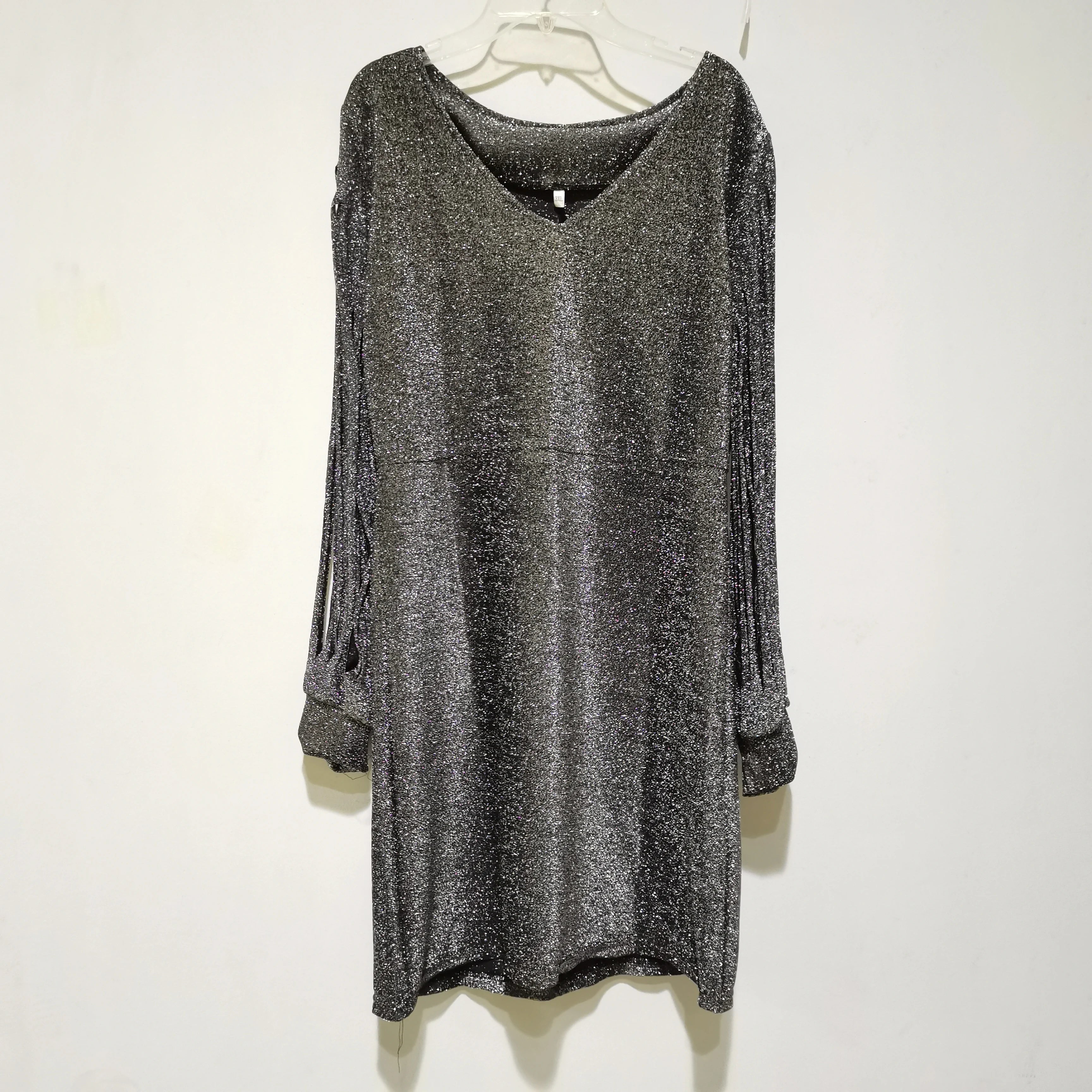 Tassel Mini Dress With V Neck And Three Quarter Sleeve