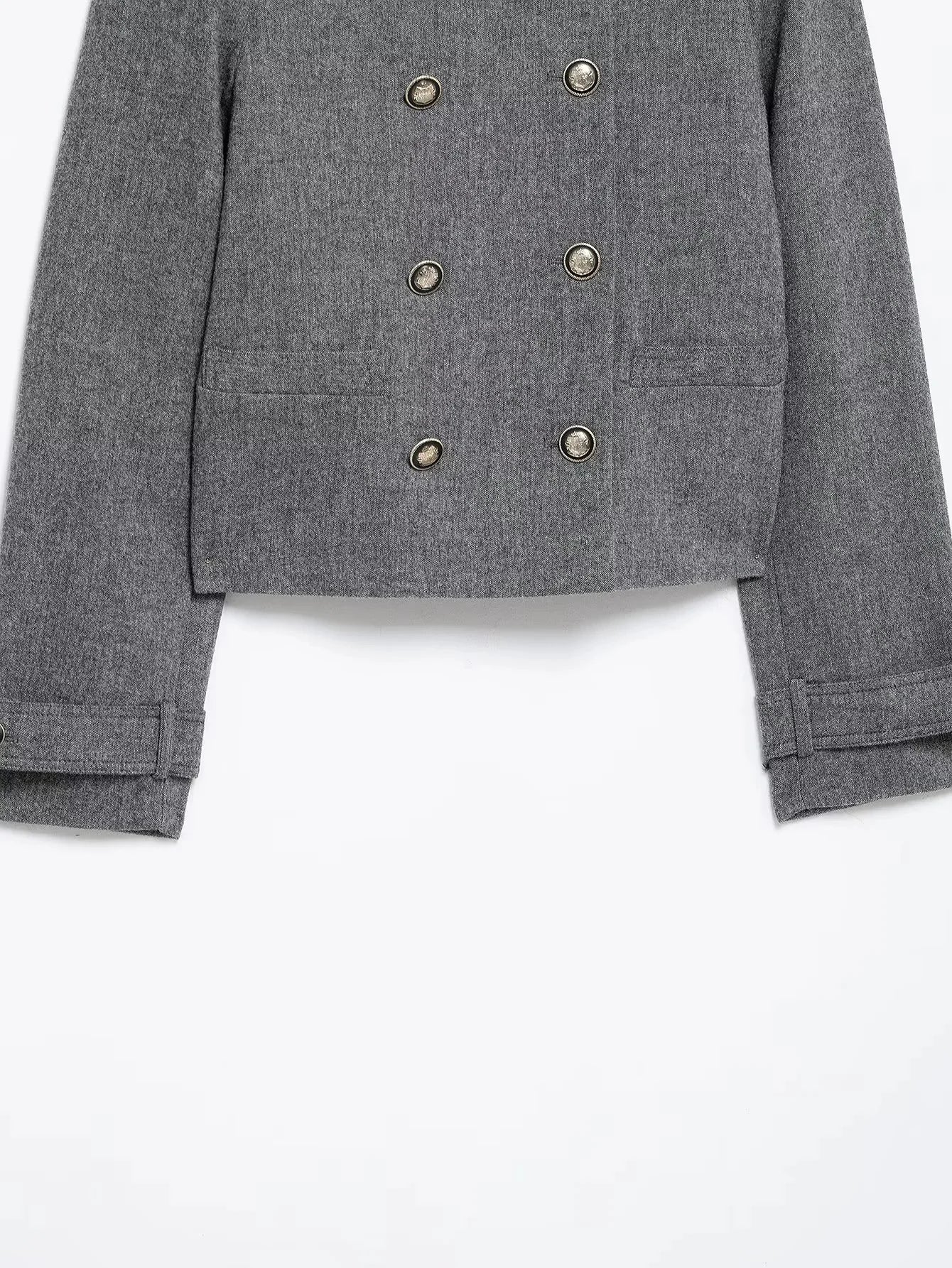 Double Breasted Epaulet O Neck Jacket with Chic Sashes and Pleated Mini Skirt Women's Streetwear Suit