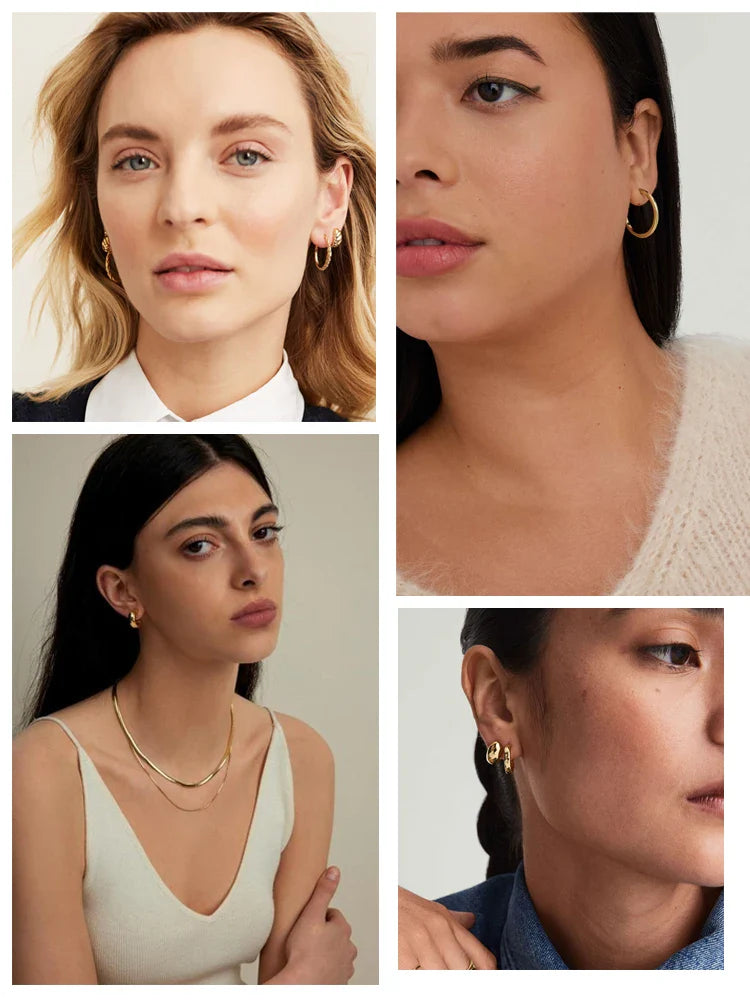 24-Pair Vintage-Inspired Small Hoop Earring Set for Women Elegant Geometric Iron Ear Ornaments for Daily Wear