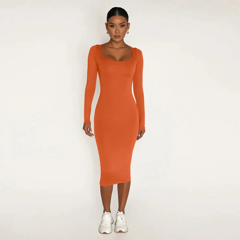 Velvet Bodycon Dress For Women Long Sleeve Party Clubwear