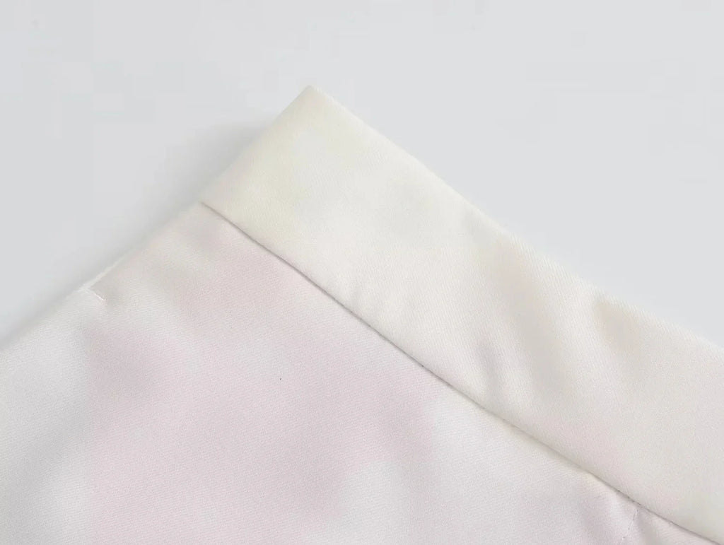 Casual Solid Color V Neck Sleeveless Single Breasted Vest With Elegant Mid Waist Wide Leg Pants Set