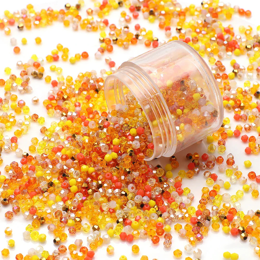 500Pcs 3mm Mixed AB Color Czech Bicone Glass Beads for DIY Jewelry Making and Handmade Bracelets