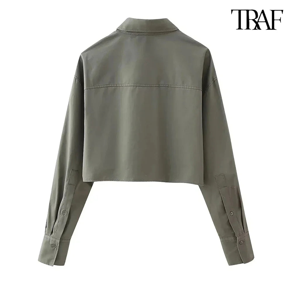 Women's Casual Streetwear Single Breasted Flip Lapel Shirt Solid Color Comfortable Commuter Top