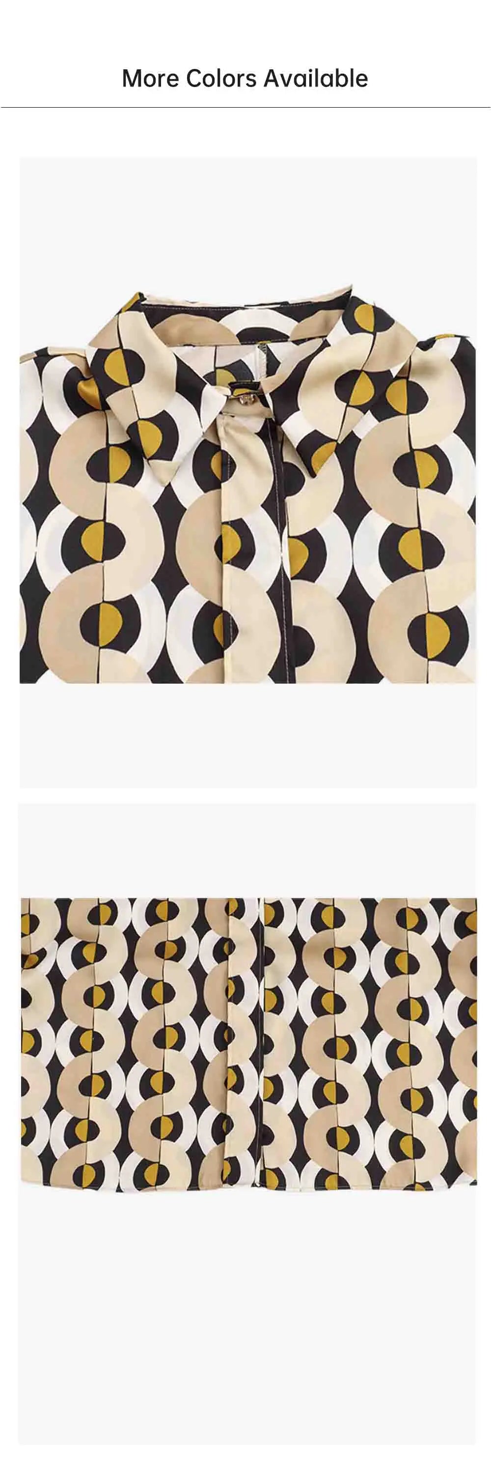 Casual Women's Geometric Printed Shirt and High Waist Straight Leg Pants Set