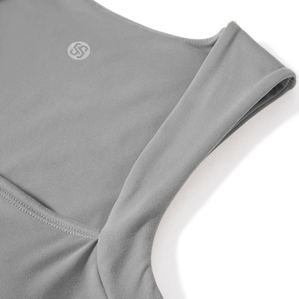 Women's Sleeveless Square Neck Bodysuit with Flared Pants Casual Fitness Jumpsuit Full Season Streetwear Playsuit