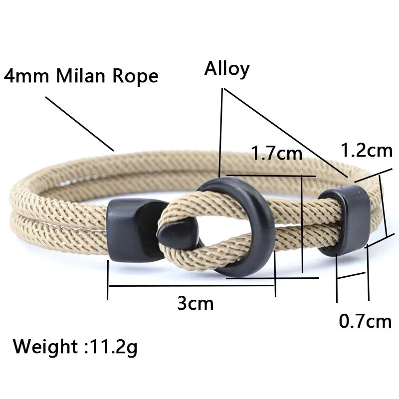 Men's Double Layer Paracord Survival Bracelet for Outdoor Camping and Adventure Gifts
