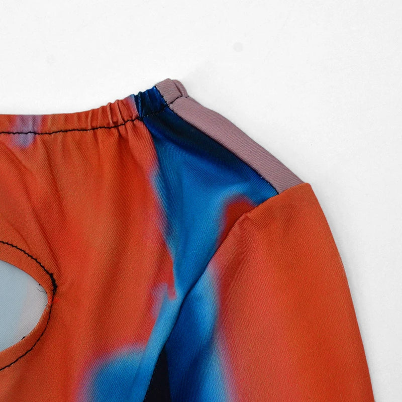 Off Shoulder Hollow Out Party Dress Sheath Multicolor