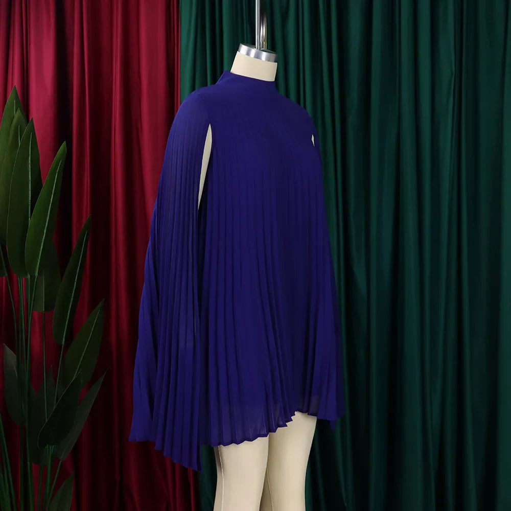 Elegant Chiffon Dress For Women Batwing Sleeve Knee Length