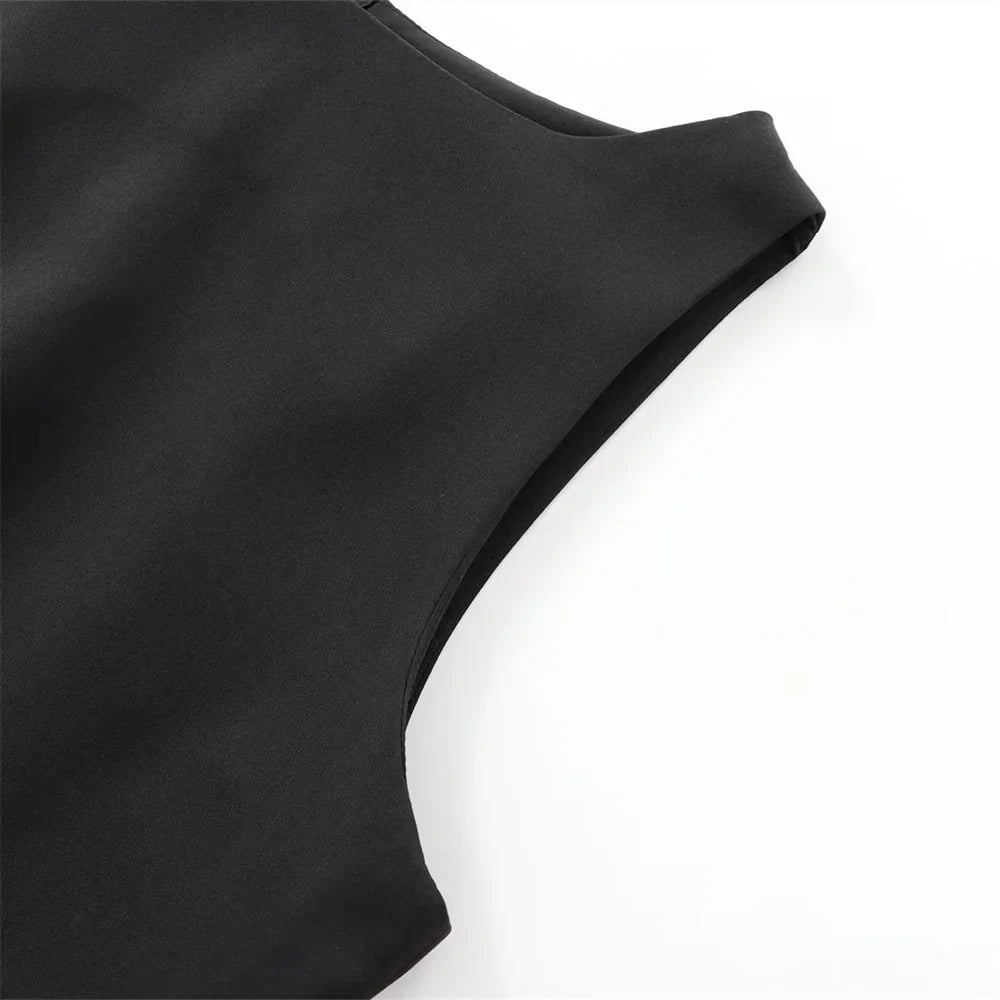 Casual Sleeveless Round Neck Midi Dress For Women Everyday