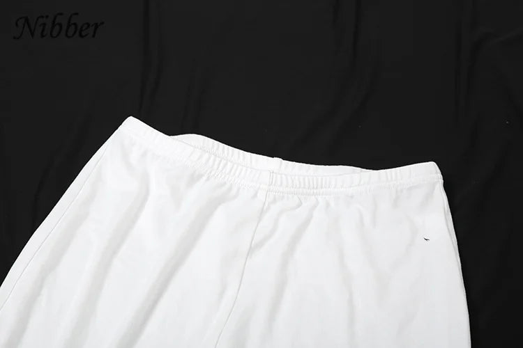 Elegant Two-Piece Women's Tracksuit Set with Skew Collar Ribbon Tank Top and Stretch Skinny Leggings Casual Matching Outfit