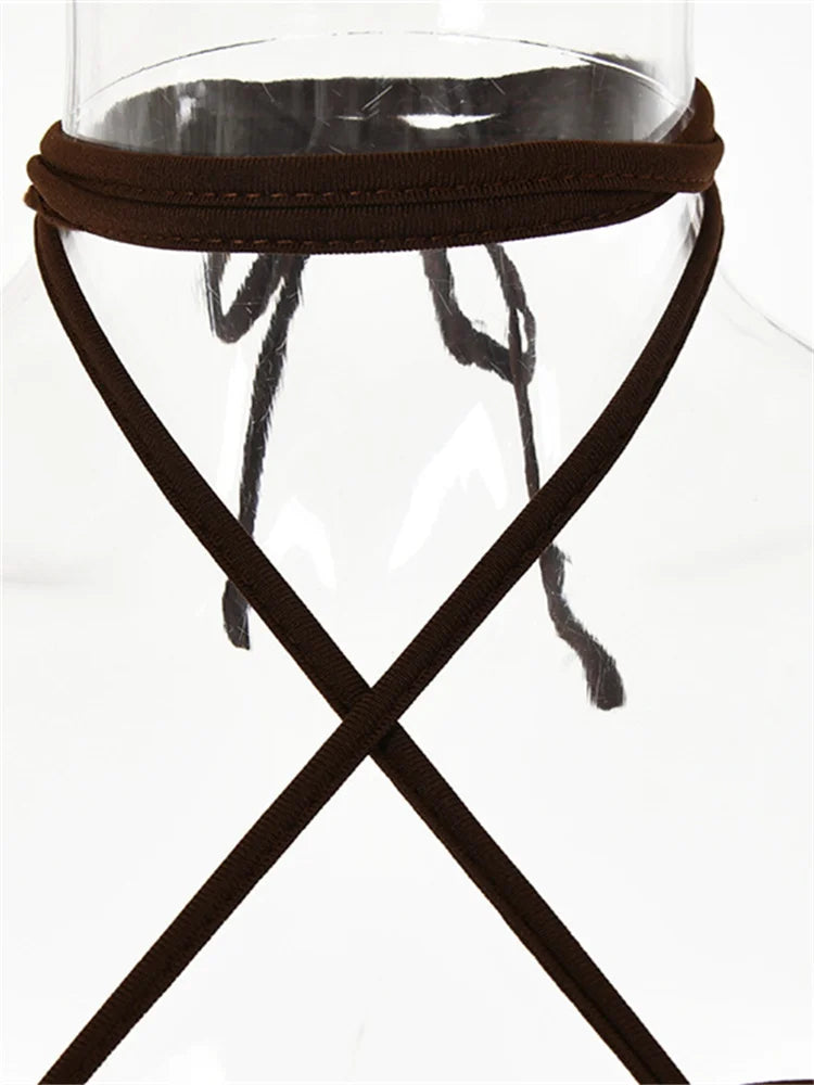 Backless Party Dress Hollow Out Drawstring High Split Style