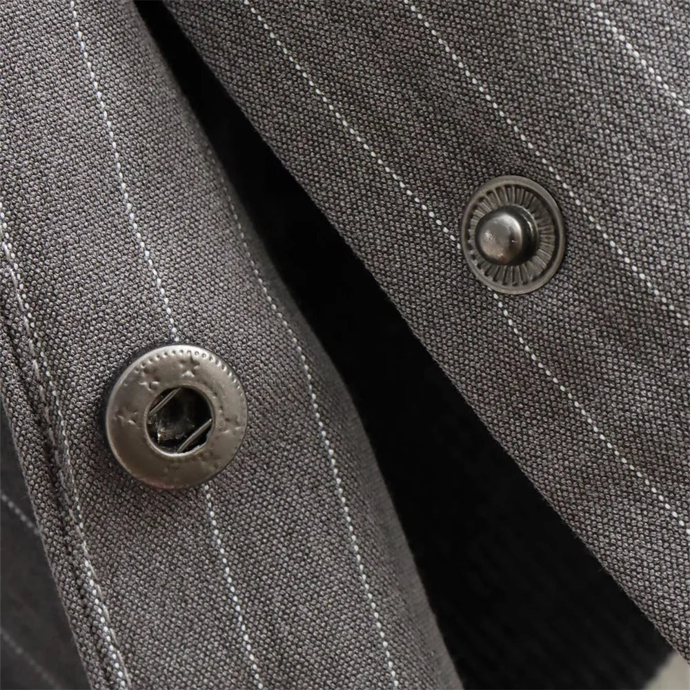 Women's Fashion Casual Striped Suit Jacket and Wide Leg Pants Set for Effortless Commuter Style