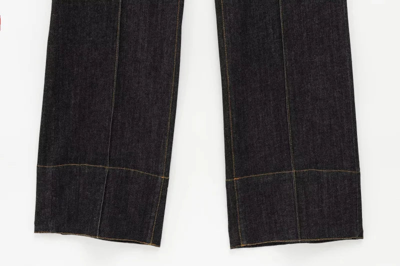 Women's Slim-Fit Denim Shirt with Stretch Waist and Flare Trousers for Comfortable Spring Style