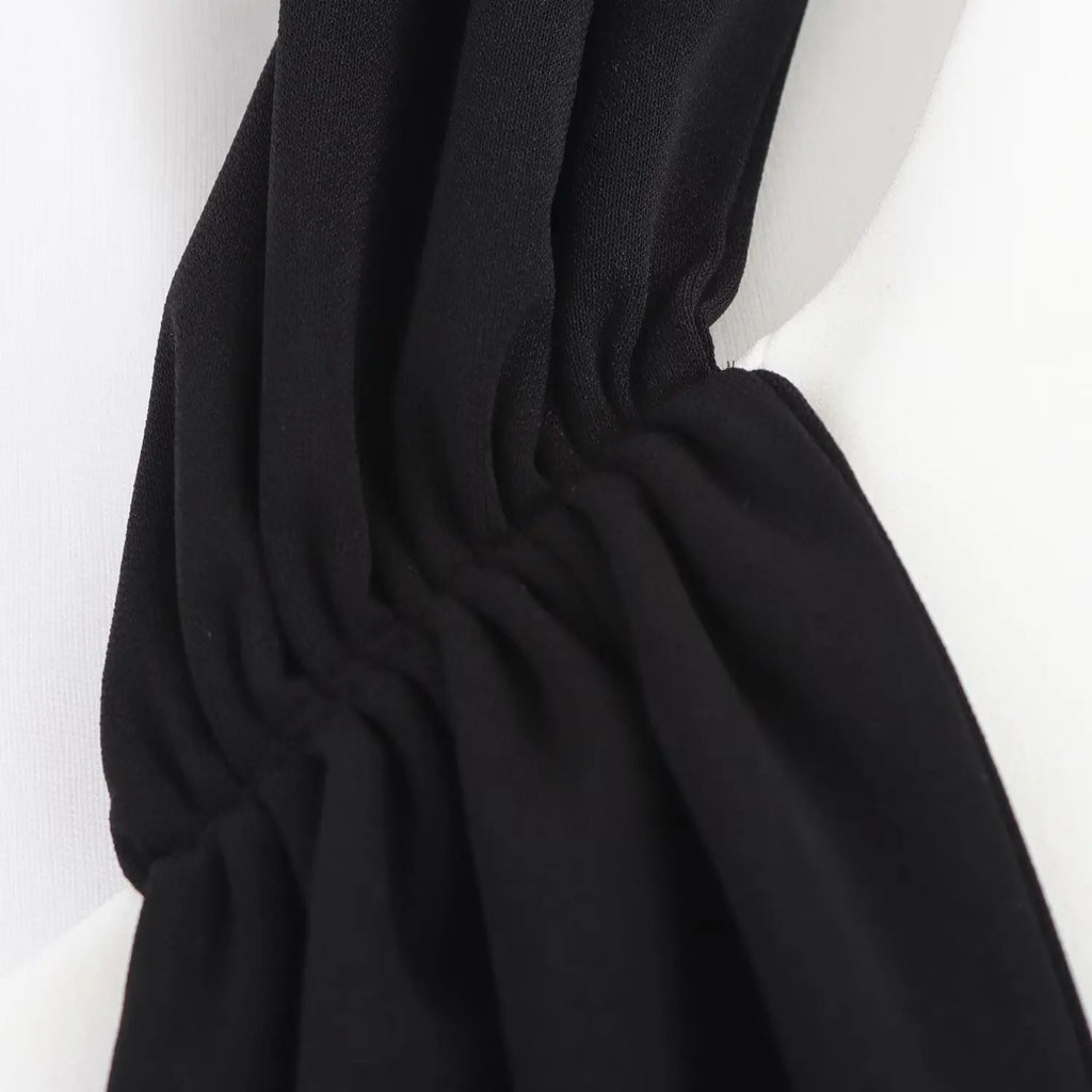 Backless Patchwork Sleeveless Dress With Round Neck