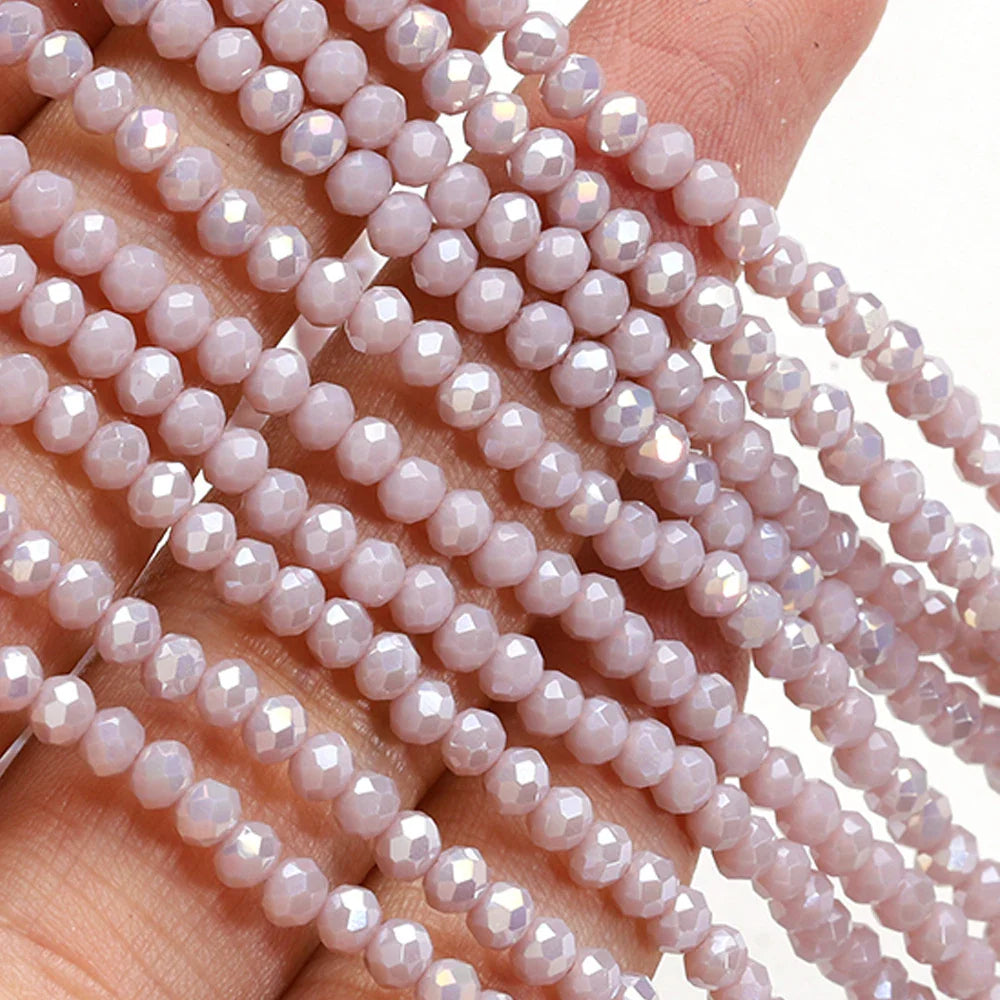 120 Pieces Crystal Glass Rondelle Beads Faceted Round Loose Spacer Beads for Jewelry Making