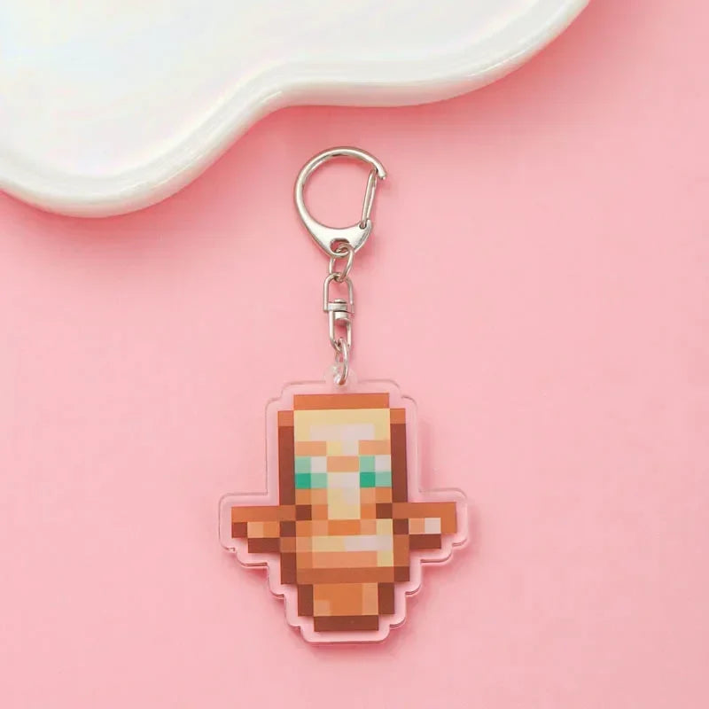 Diamond Sword Keychain with Enchanted Golden Apple and Pickaxe Model Toys for Gamers and Collectors