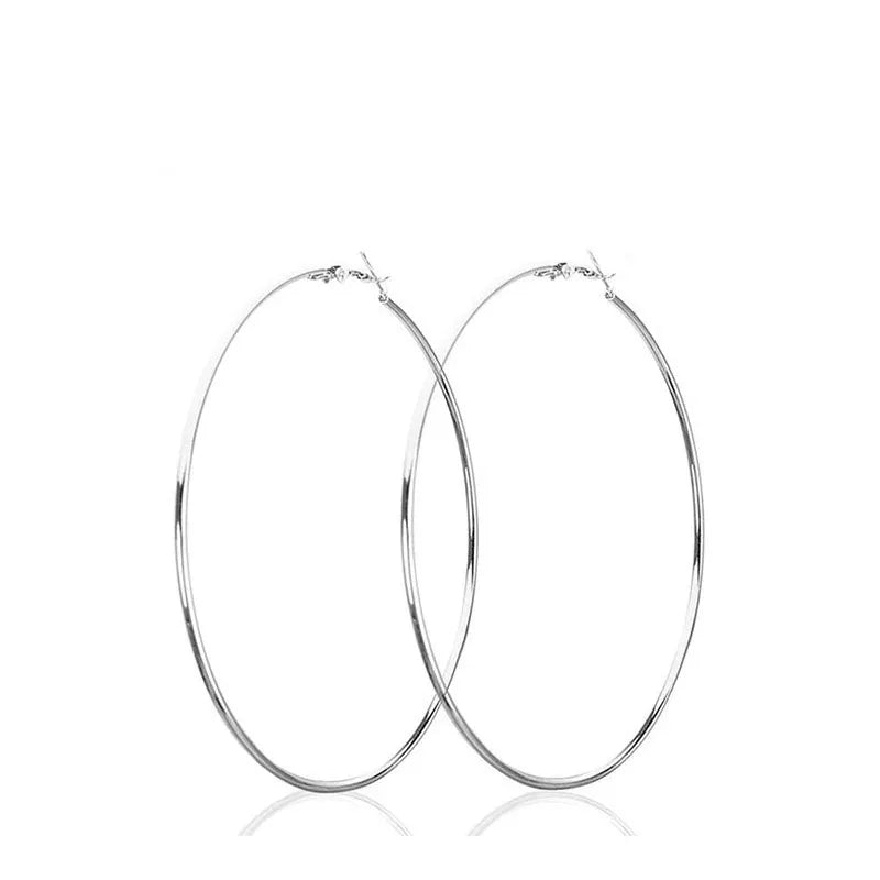 30-100mm Stainless Steel Circle Hoop Earrings Set for Women and Men Fashion Jewelry Gift