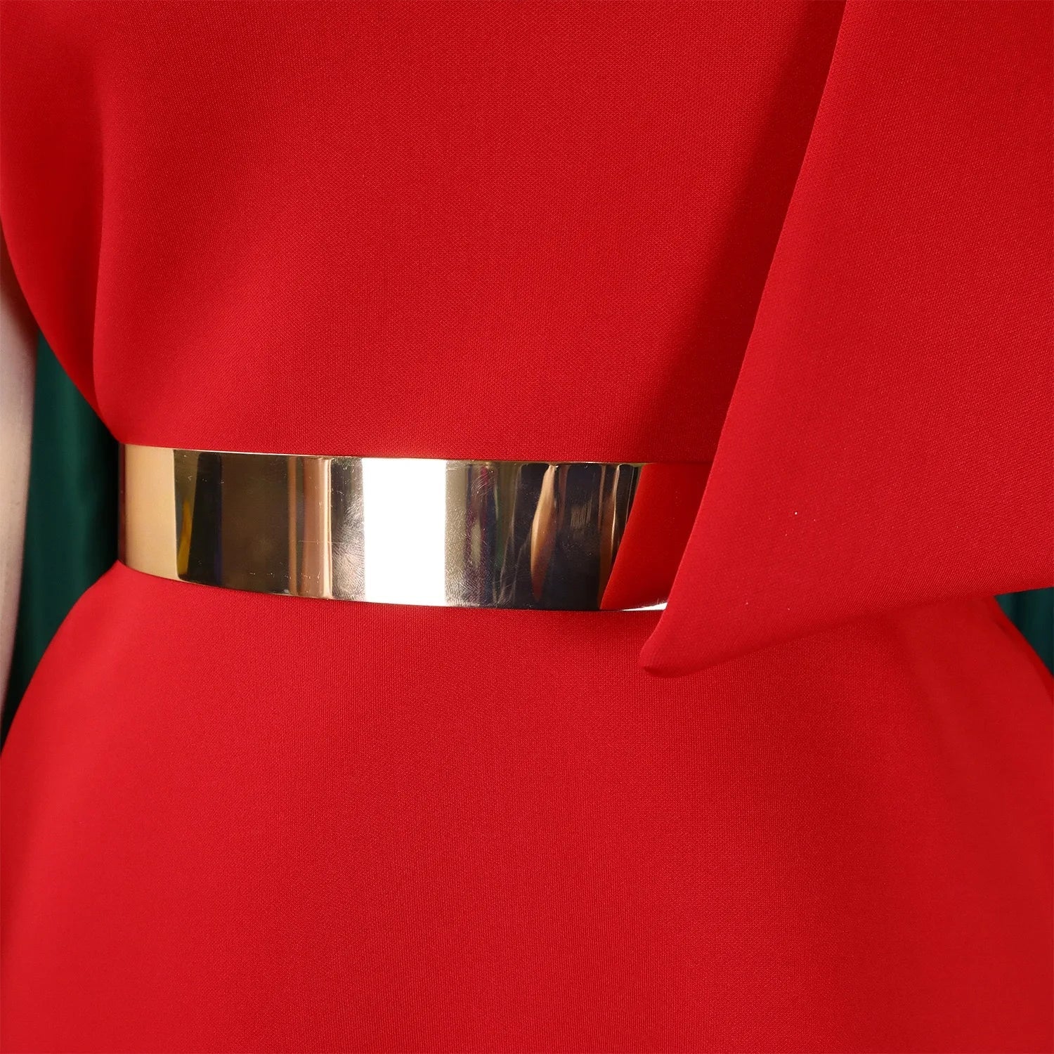 One Shoulder Bow Dress A Line Pleated Mid Calf Party Dress