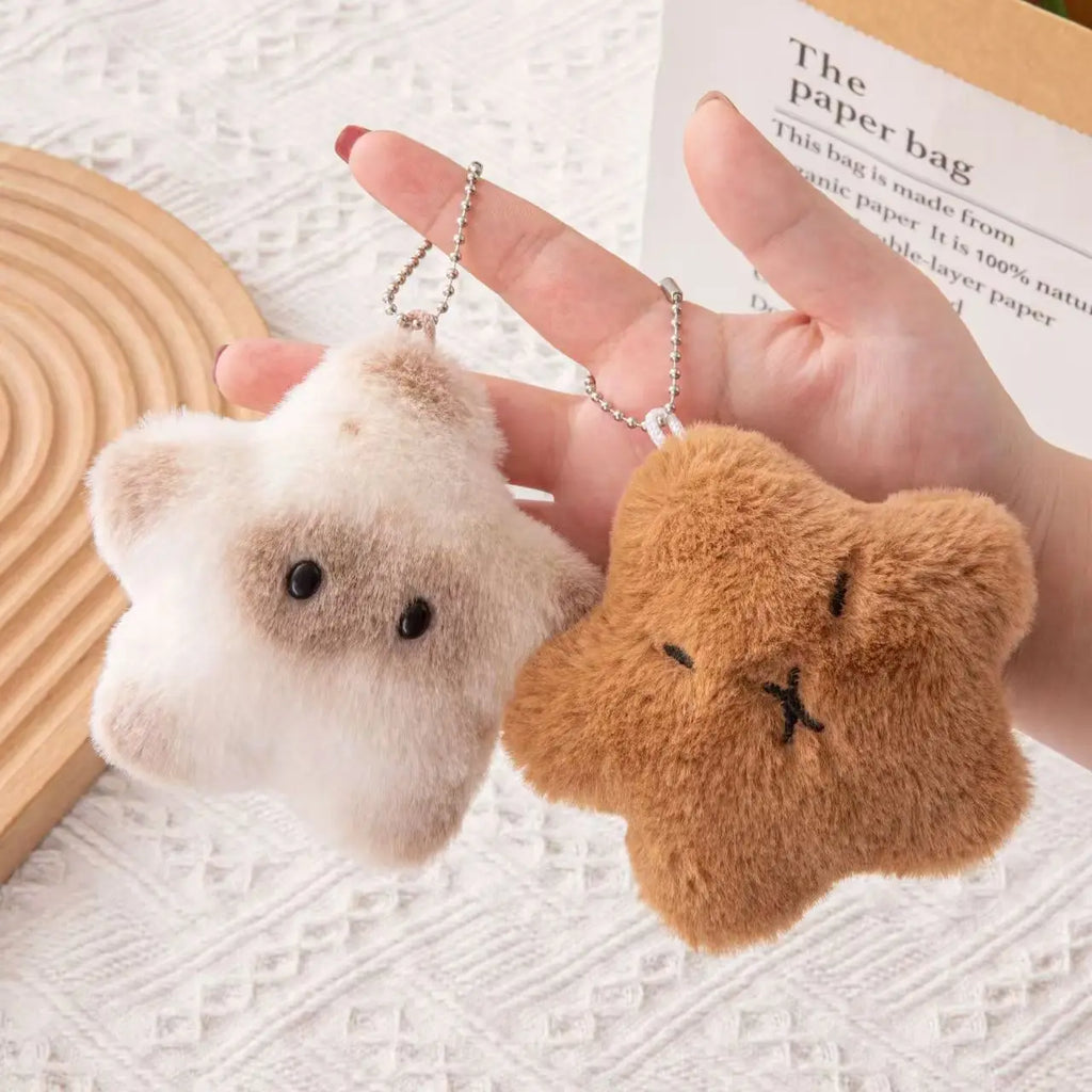 Kawaii Cartoon Squeeze Capybara Plush Keychain Soft Stuffed Animal Keyring Toy for Kids