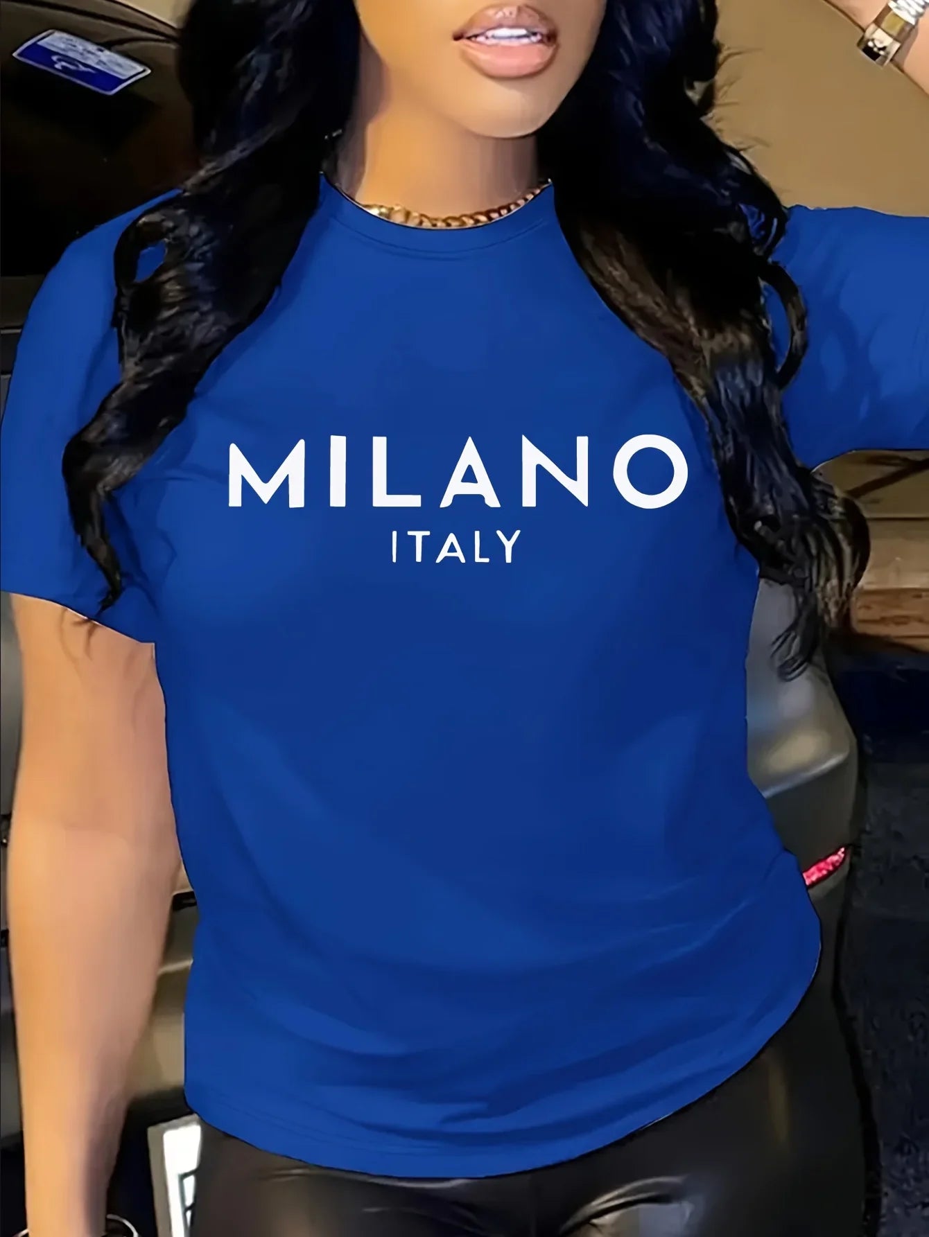 Letter Print Casual T-Shirt for Women, Short Sleeve Crew Neck Summer and Spring Top