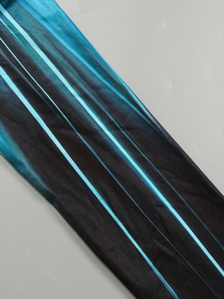 Women's Color Block Dress With Long Sleeves Round Neck