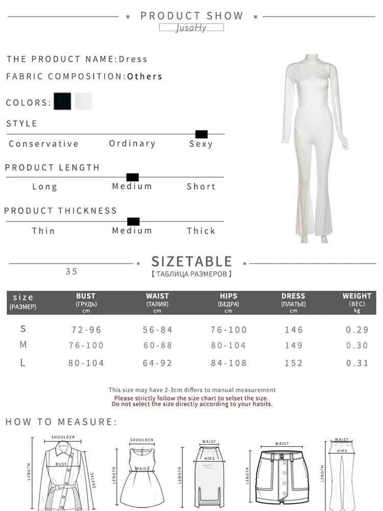 Mesh Patchwork One Sleeve Jumpsuit for Women Hipster Incline Shoulder Sheath Flare Overalls Autumn Streetwear