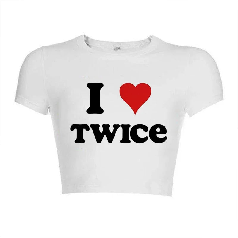 Korean KPOP Women Slim Fit T-Shirt Harajuku Style Streetwear for Summer Fashion