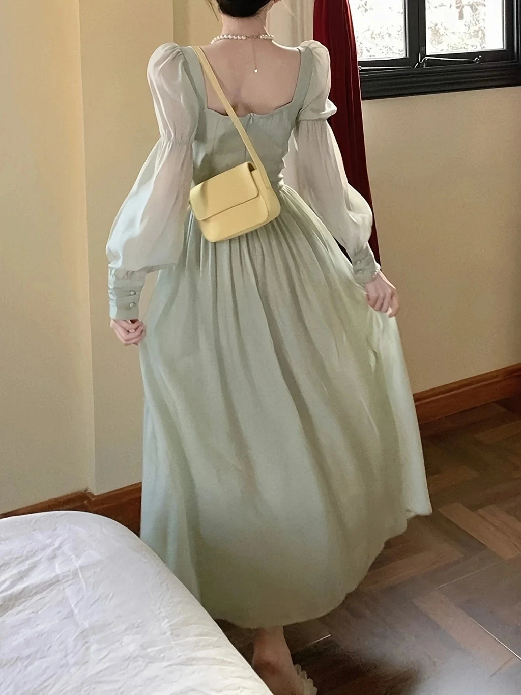 Elegant Long Sleeve Vintage Party Birthday Dress For Women