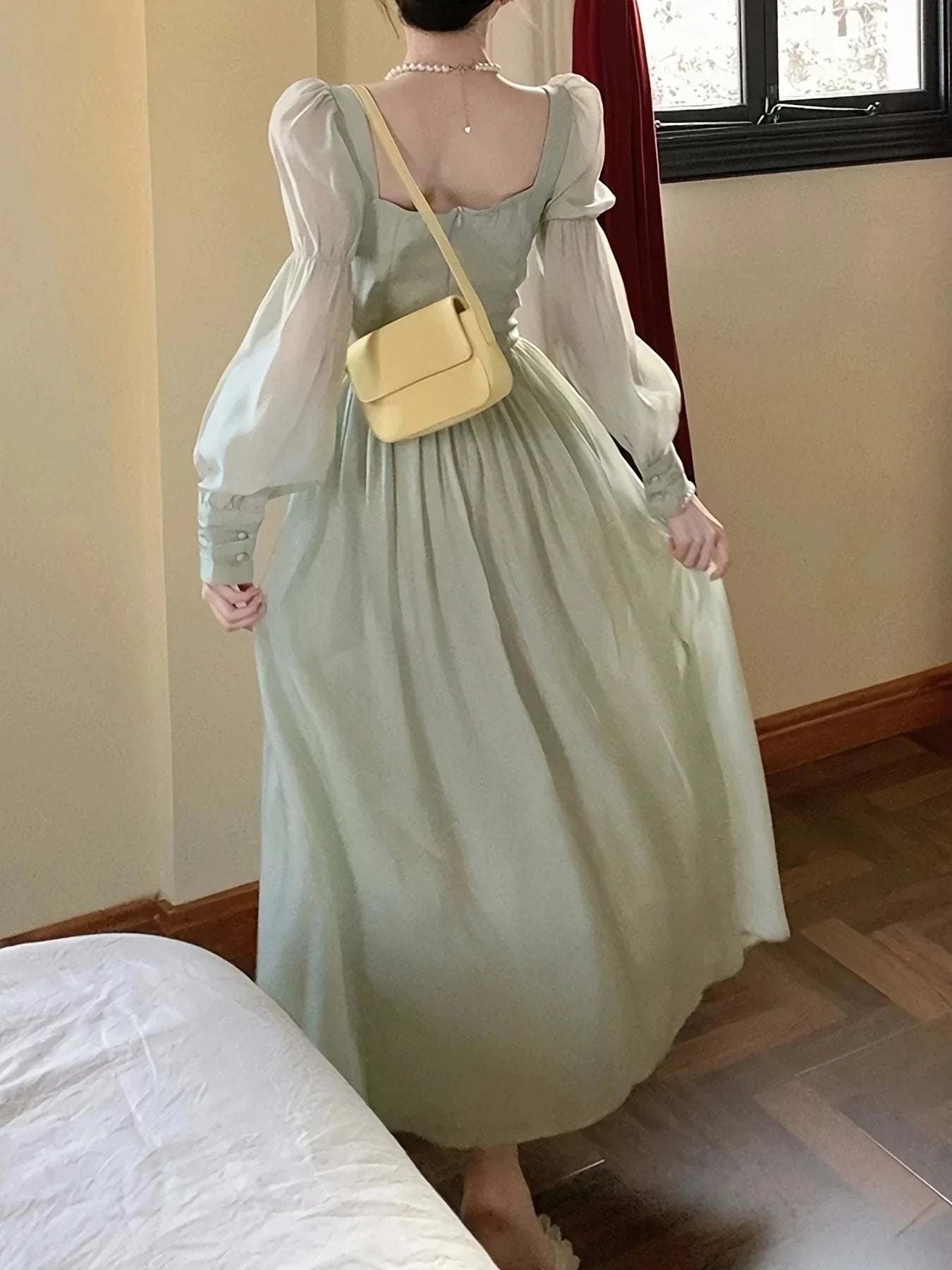 Elegant Long Sleeve Vintage Party Birthday Dress For Women