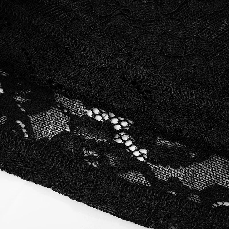 Solid Color Smocked Lace Splicing See-Through Strappy Jumpsuit Pants Sexy Nightclub Evening Party Outfit for Women