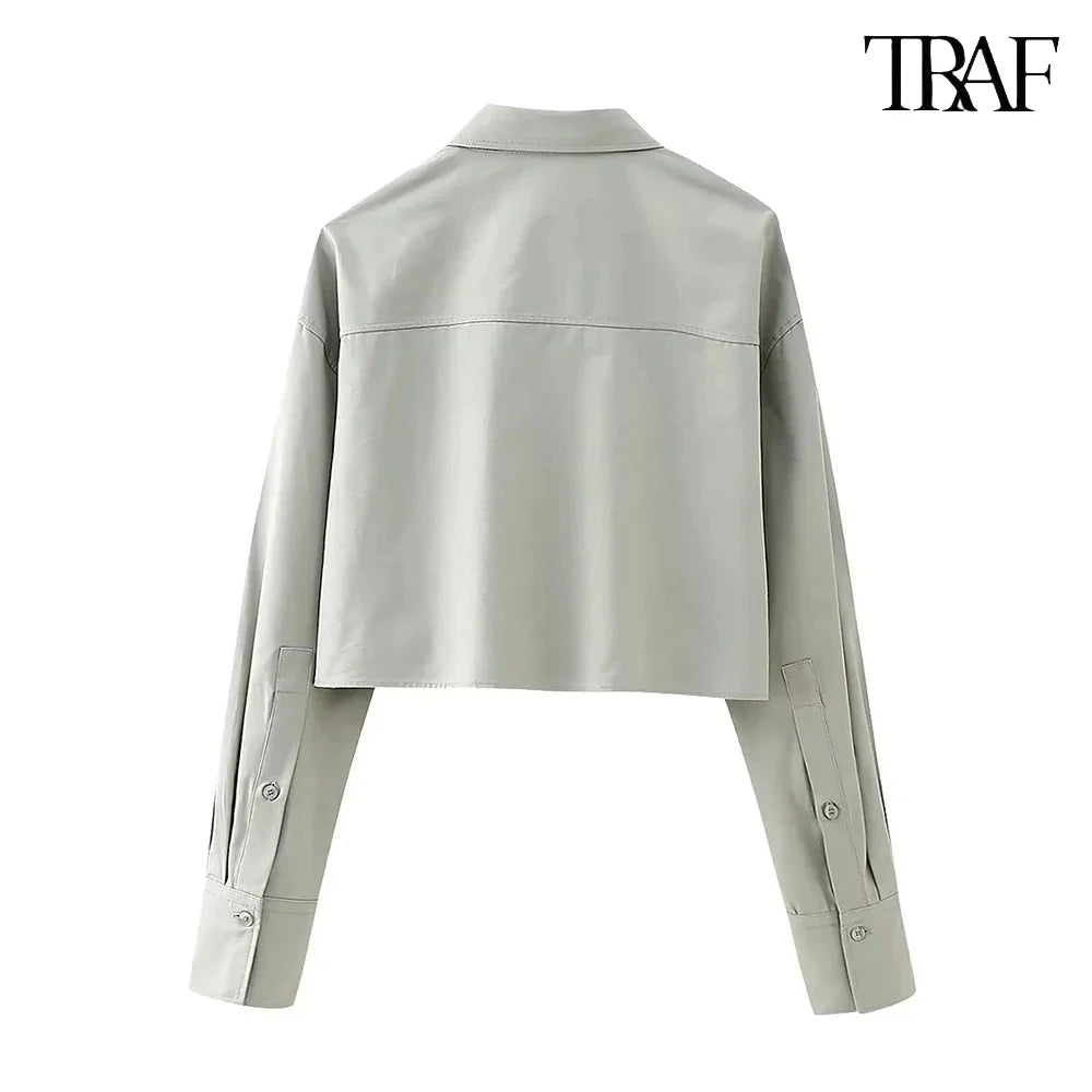 Women's Casual Streetwear Single Breasted Flip Lapel Shirt Solid Color Comfortable Commuter Top