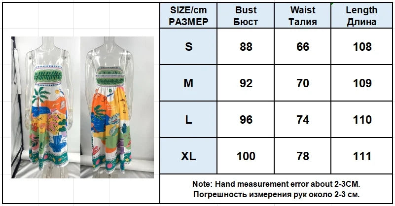 Womens Summer Beach Dress With Printed Spaghetti Straps