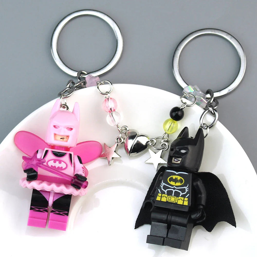 Handmade 3D Bat Couple Keychain Pendant Phone Ring Backpack Accessory Gifts for Him Y2K Jewelry