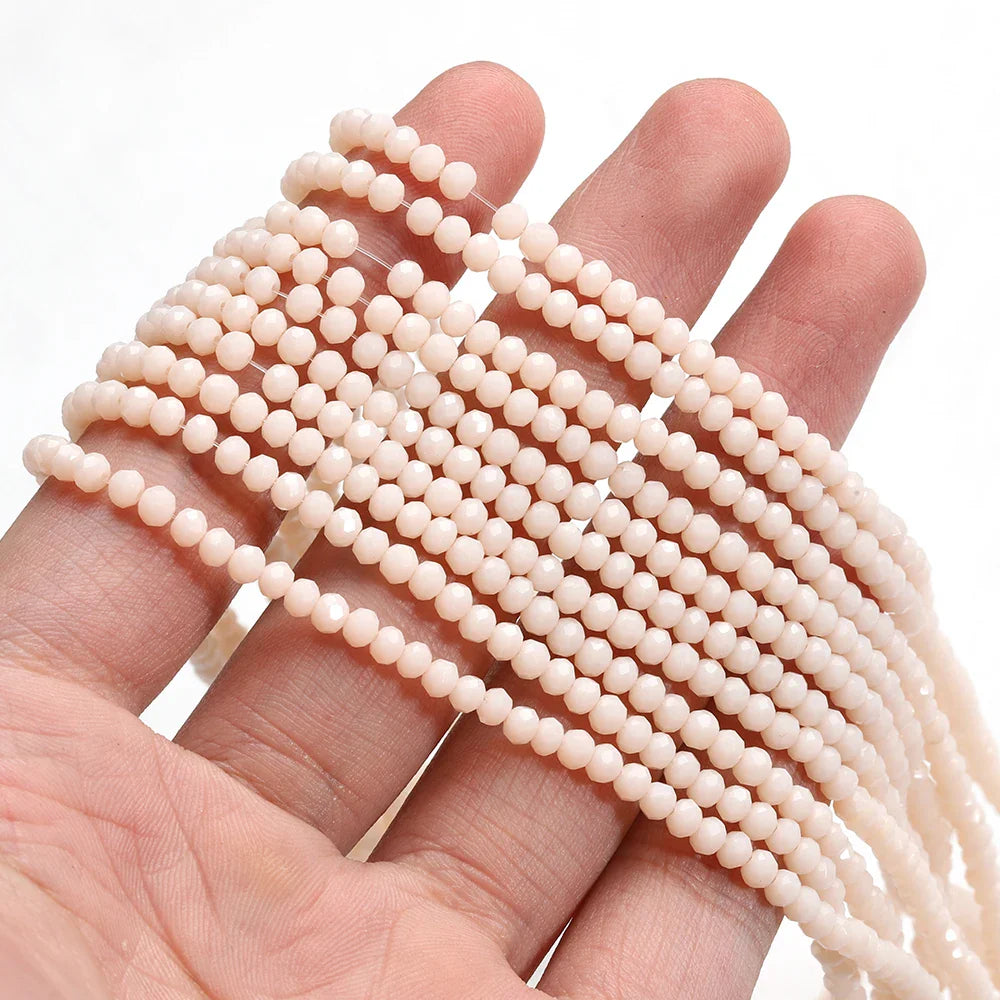 120 Pieces Crystal Glass Rondelle Beads Faceted Round Loose Spacer Beads for Jewelry Making