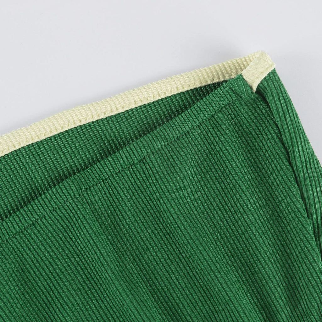 Two Piece Bodycon Crop Top Maxi Skirt Set For Women