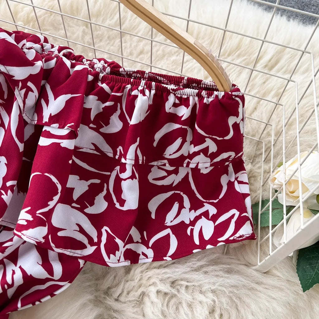 Romantic Floral Off Shoulder Maxi Dress For Women Boho Chic