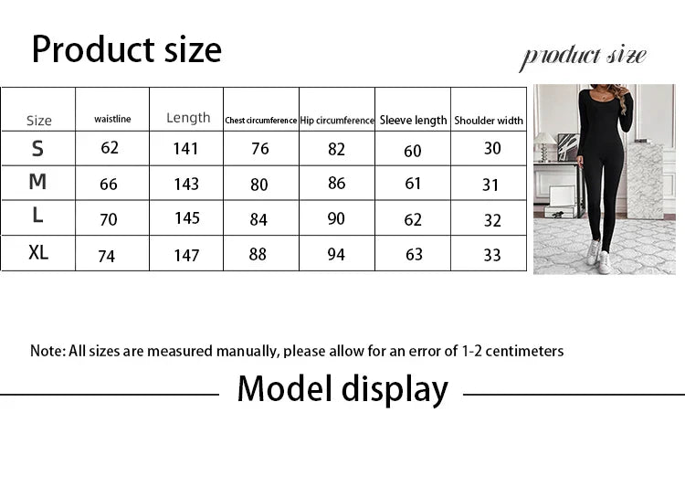 Sexy Chest-Revealing Waist-Cinching Boat Collar Jumpsuit with Long Sleeves and Small Hole Strip Design