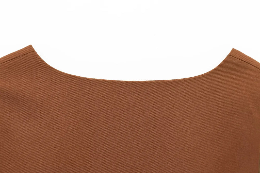 Women's Sleeveless Button-Down Vest with Pockets and Matching Mini Skirt Two-Piece Set for Chic and Stylish Look