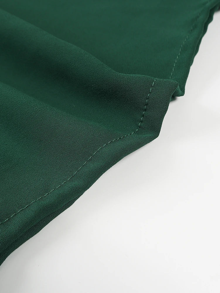 Women's Casual Solid Color Sleeveless Wide-Leg Chiffon Jumpsuit with Hanging Neck and High Waist Ankle-Length Pants for Summer