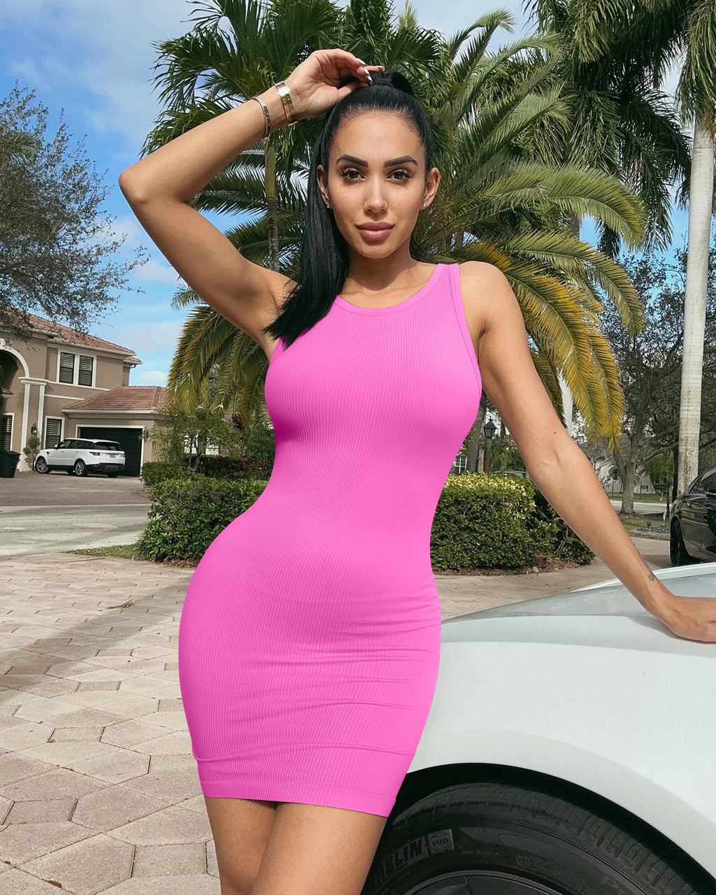 Sexy Sleeveless Bodycon Dress For Women Mini Wrap Hip
