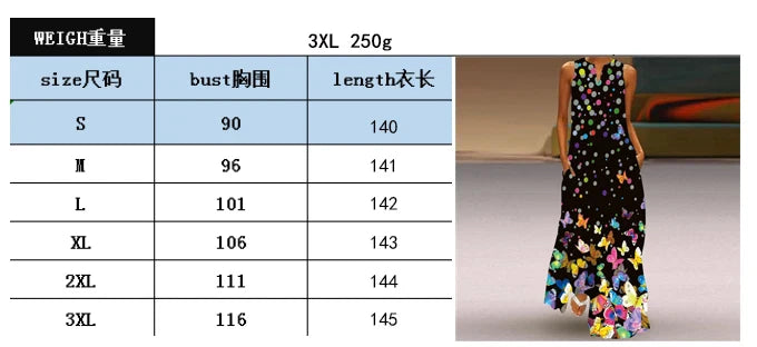 Womens Sleeveless V Neck Printed Maxi Dress For Summer