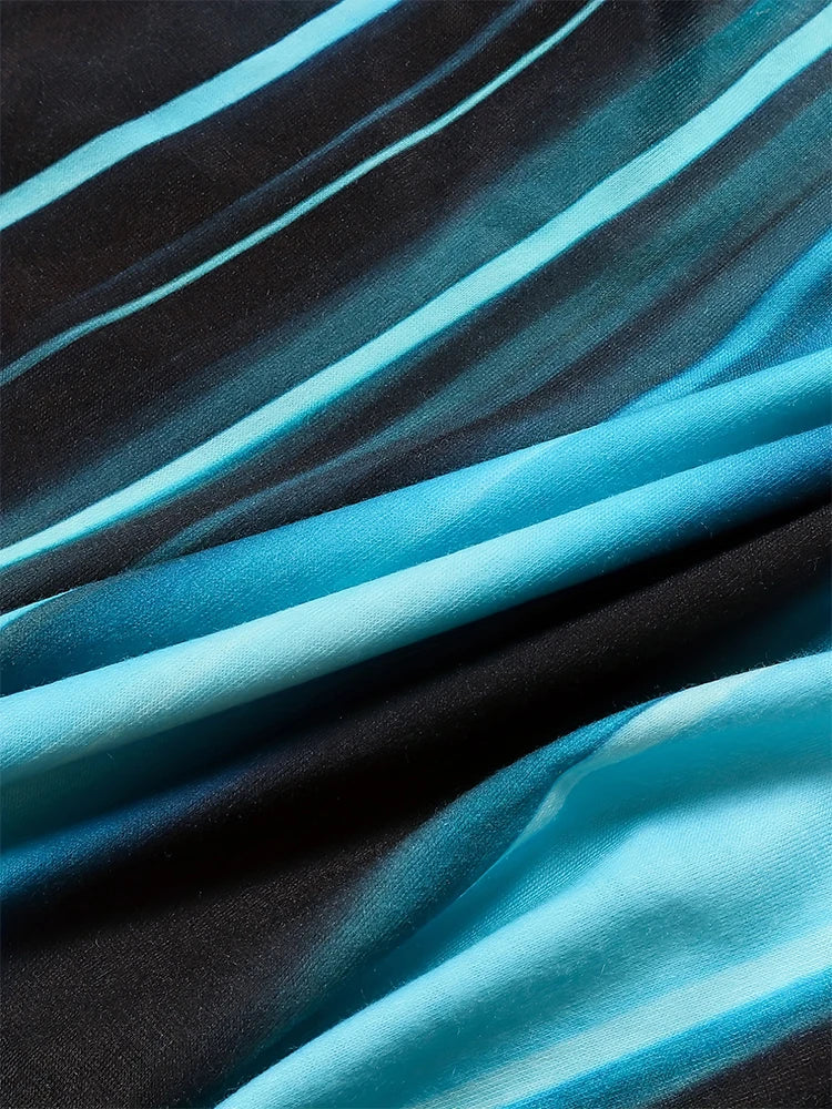 Women's Color Block Dress With Long Sleeves Round Neck