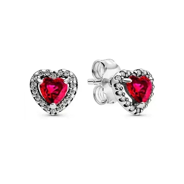 Valentine's Day Red Apple Dangle Charm Bead in 925 Sterling Silver for Women's Heart Bracelet Jewelry
