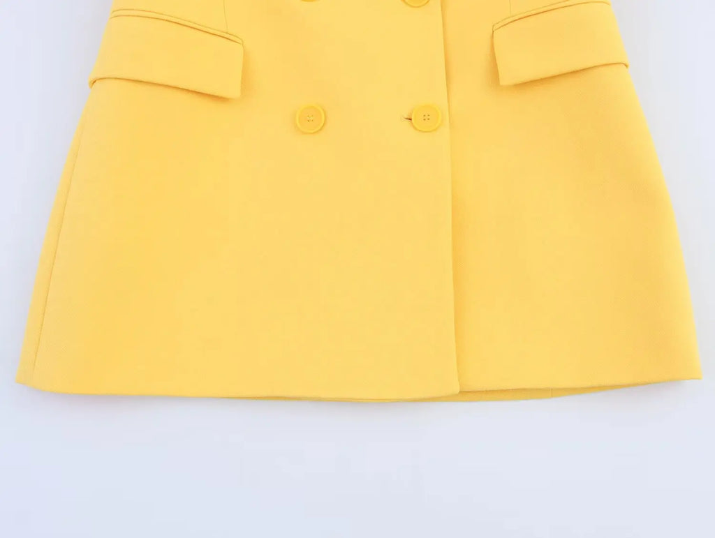 Women's Casual Chic Suit with Lapel Jacket and High Waist Flared Pants for Spring and Summer