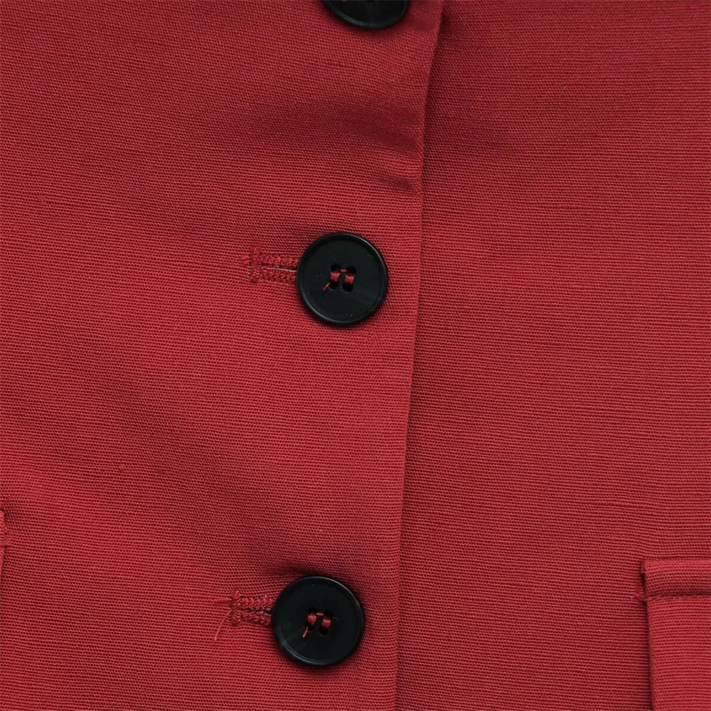 Women's Buttoned Top and Double Pleated Pants Set for Casual Spring and Summer Fashion