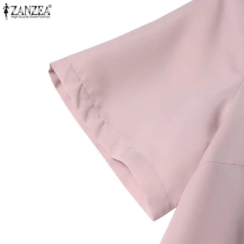 Summer Dress For Women Short Sleeve Knee Length With Pockets