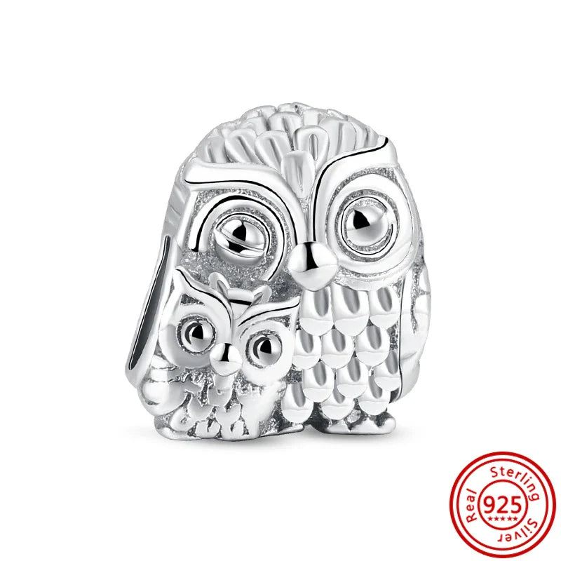 Fit Pantaro Peacock Cake Teeth Butterfly Crown S925 Silver Charms Beads Fine Jewelry for Women Gift