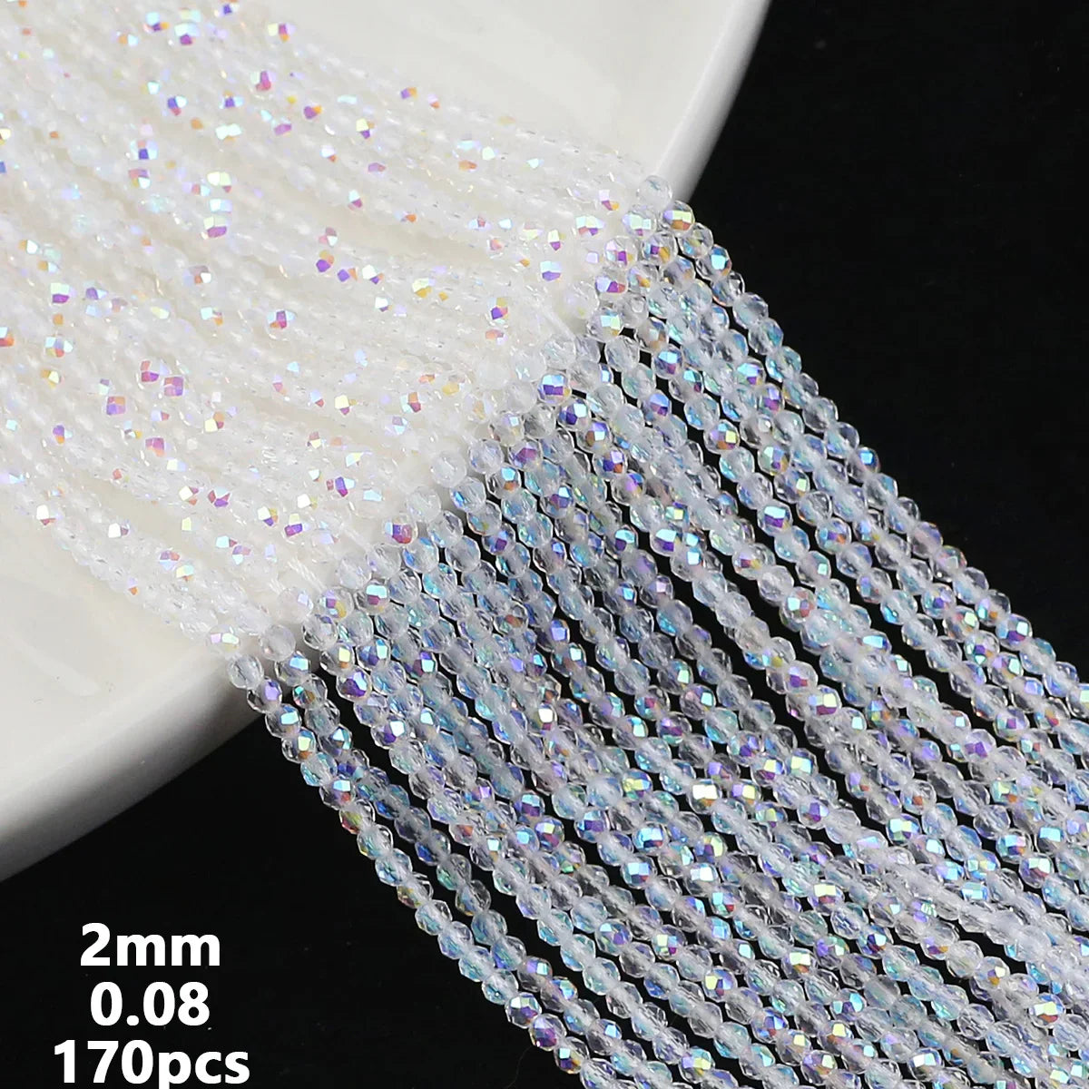 Austrian Crystal Transparent AB Glass Beads for DIY Jewelry Making in 3mm, 4mm, 6mm, 8mm Sizes