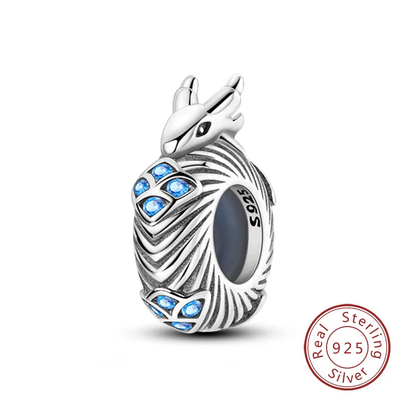 Fit Original 925 Sterling Silver Clip Charms with Zircon and Silicone Spacer Beads for Women DIY Bracelet Gift