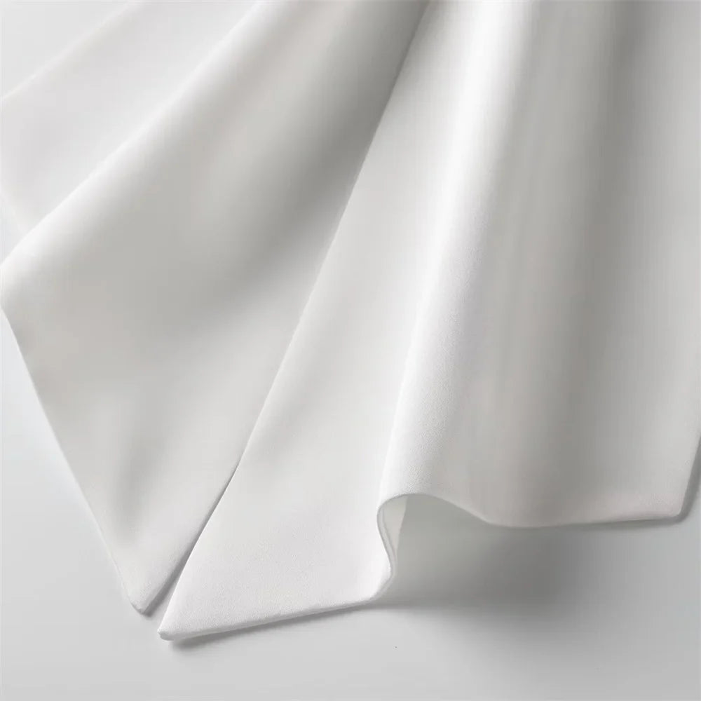 Women's Detachable Butterfly Knot Back Hanging Neck Vest with Pleated Skirt and Pants Set Spring Summer Fashion Ensemble